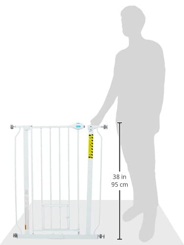 Carlson Extra Tall Walk Through Pet Gate with Small Pet Door, Includes 4-Inch Extension Kit, 4 Pack Pressure Mount Kit and 4 Pack Wall Mount Kit