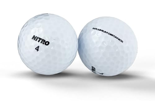 Nitro (12PK) All Levels Maxium Distance Titanium Core 85 Compression High Velocity Spin Control Long Distance Golf Balls USGA Approved-Total of 12-White