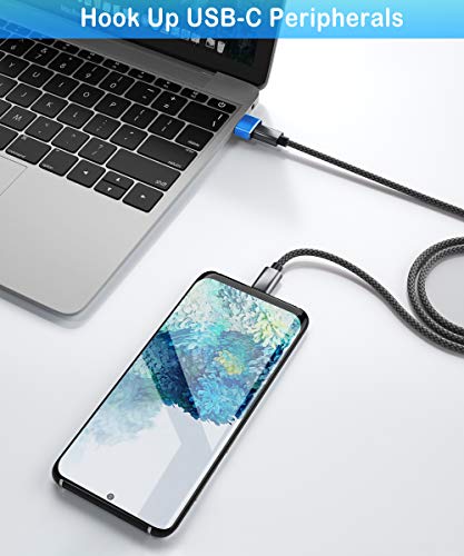 Elebase USB to USB C Adapter 4 Pack,Type C Female to USB A Male Charger Connector for Apple iPhone 16 15 14 13,iWatch 10,iPad 8 8th 9 9th 10th Air 4th 5 Mini 6 Generation,Samsung Galaxy Z Flip S24 S23