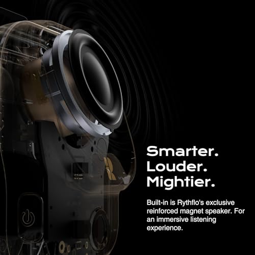 Rythflo Wearable Bluetooth V5.3 Speaker, 30H Working Time Clip-On Wireless Jobsite Water-Resistant TWS Portable Speaker, IPX7 Waterproof, Built-in ENC Mic for Hands-Free Music/Calls