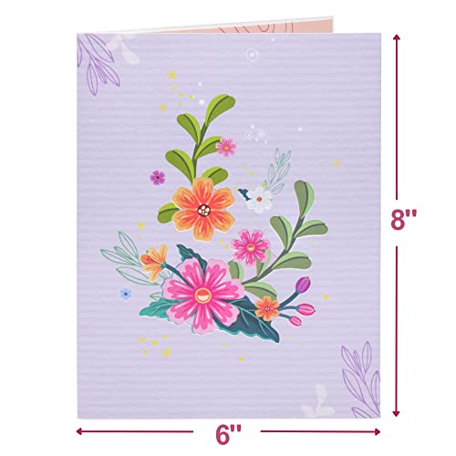 Paper Love Frndly 3D Happy Mothers Day Pop Up Card, Handcrafted - 100% Recycled and Eco-Friendly, 8" x 6" Cover - with Note Tag