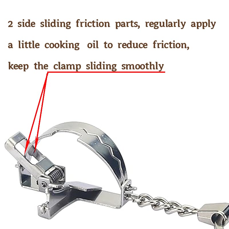TAOHUAJIANG Mini Bear Trap Keychain - Funny & Cool Mouse Trap Gadget (Stainless Steel, Silver)