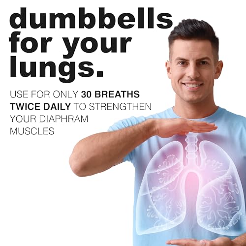 POWERbreathe - Breathing Exercise Device, Breathing Trainer and Therapy Tool to Strengthen Breathing Muscles and Help Lung Capacity, Handheld Inspiratory Muscle Trainer - Black, Medium Resistance