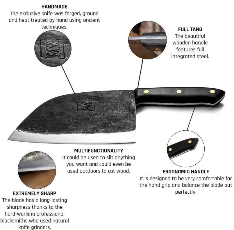 COOLINA Promaja Knife – Carving, BBQ, Meat Cutting, Slicing, Butcher & Chef Knife – Essential Kitchen Tool