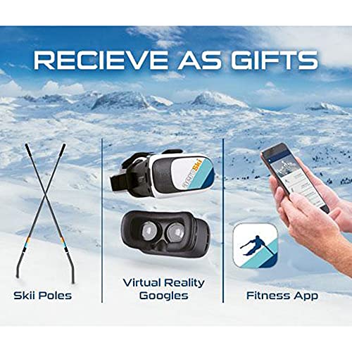 Aeroski Power Pro Home Fitness - Simulator Exercise Machine with Ski Poles, VR Goggles, and Fitness App to Provide Low Impact, Plyometric, Total-Body Workouts