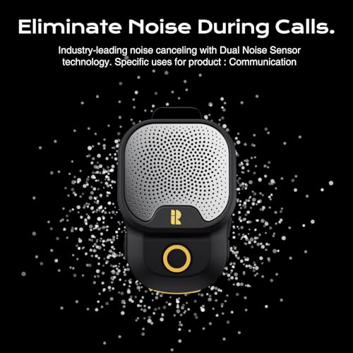 Rythflo Wearable Bluetooth V5.3 Speaker, 30H Working Time Clip-On Wireless Jobsite Water-Resistant TWS Portable Speaker, IPX7 Waterproof, Built-in ENC Mic for Hands-Free Music/Calls