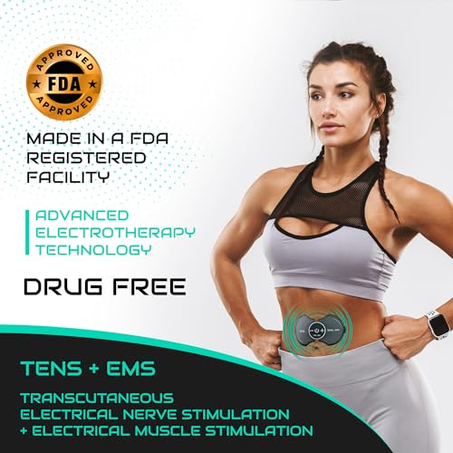 Pro 1000 Wireless Tens Unit for Pain Relief - Mini Tens Massager Portable Electric Muscle Stimulator - Deep Tissue EMS Pain Management Device - Pulse Therapy for Back Shoulder Neck Leg Arm (2 Pads)