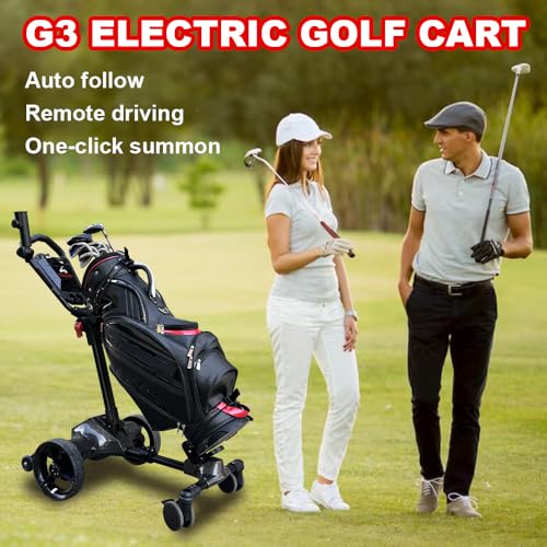 Icango caddy G3 Electric Golf cart,Electric Golf Caddy That Follows You,Anti-Tipping, 45H Battery, 3-Motion Folding Design, All-Terrain (App/Remote/Manual Control), Black
