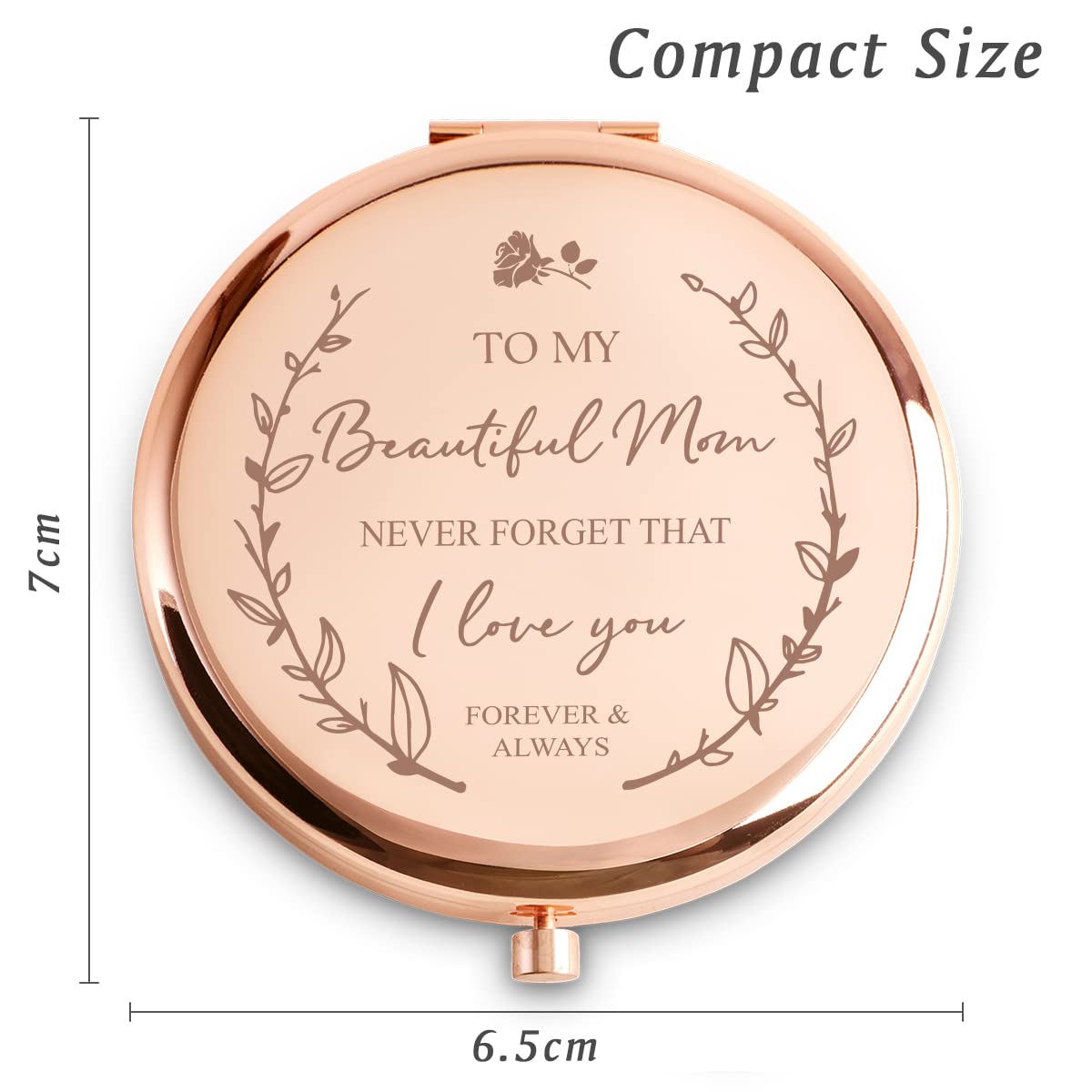 Mom Gifts from Daughter Son, Personalized Compact Mirror, Sentimental Mothers Day Birthday Gifts for Mom, Unique Present for Mother Parents
