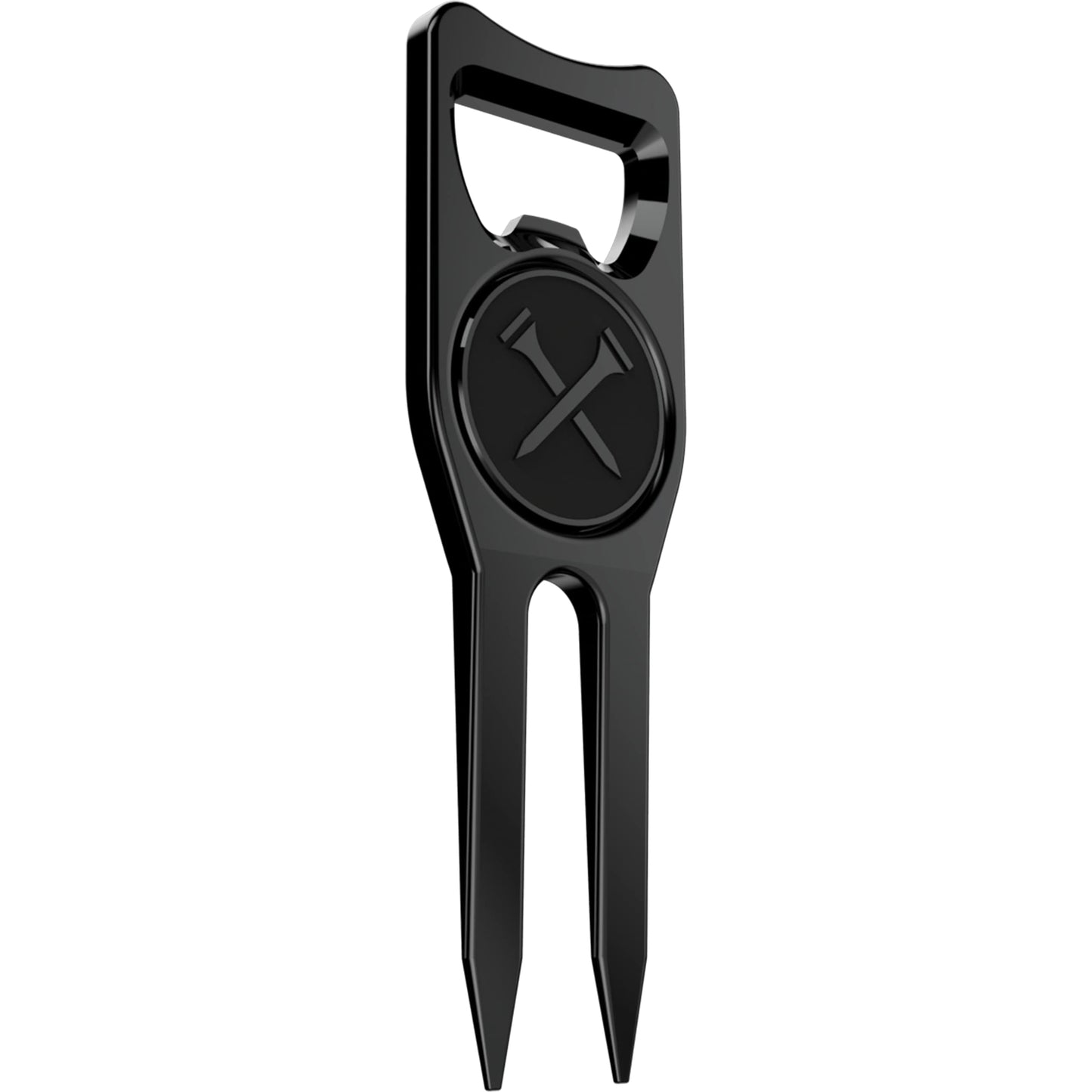 Blue Tees Golf 6-in-1 Premium Divot Tool & Ball Marker - Bottle Opener - Club Tee - Groove Cleaner - Putting Alignment - Designed to Be the Ultimate Tool for the Green - Black