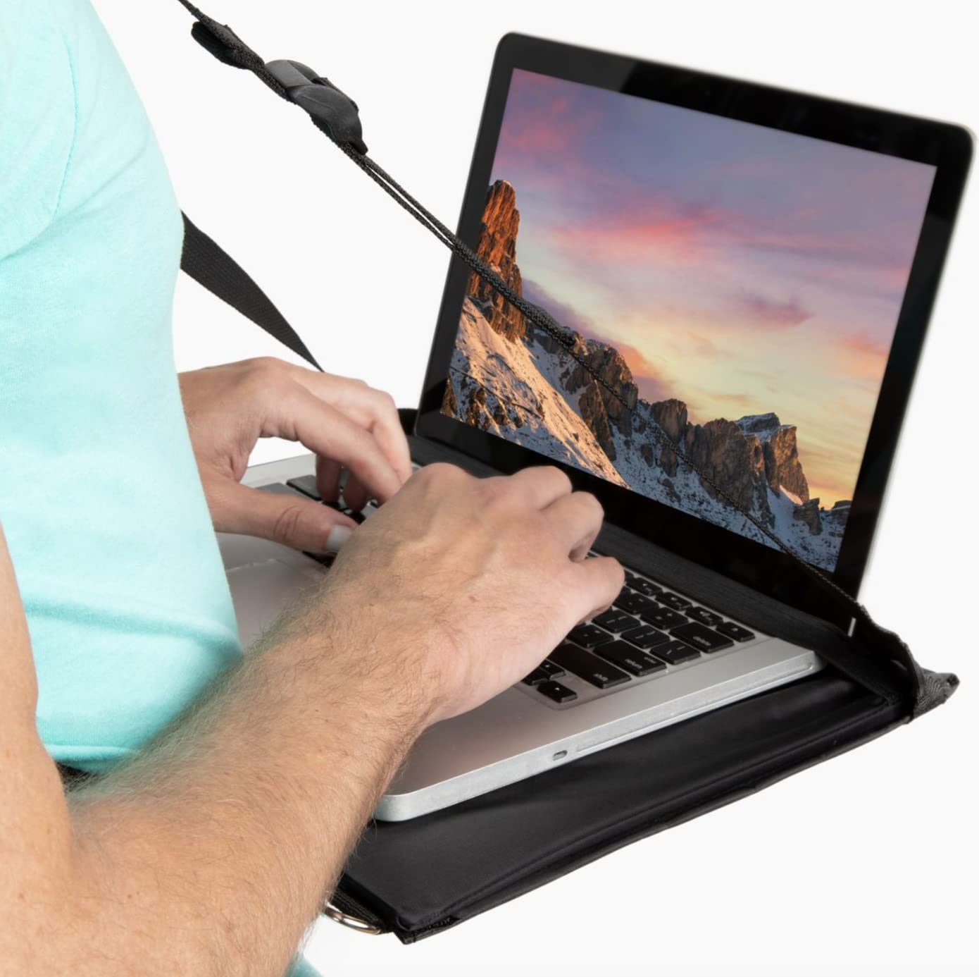 TopOffice Laptop Harness, Standing Laptop Harness, Mobile Walking Laptop Carrier, Adjustable Desk, Portable Laptop Stand, Hands Free Wearable Desk for Laptop (13") or Notebook