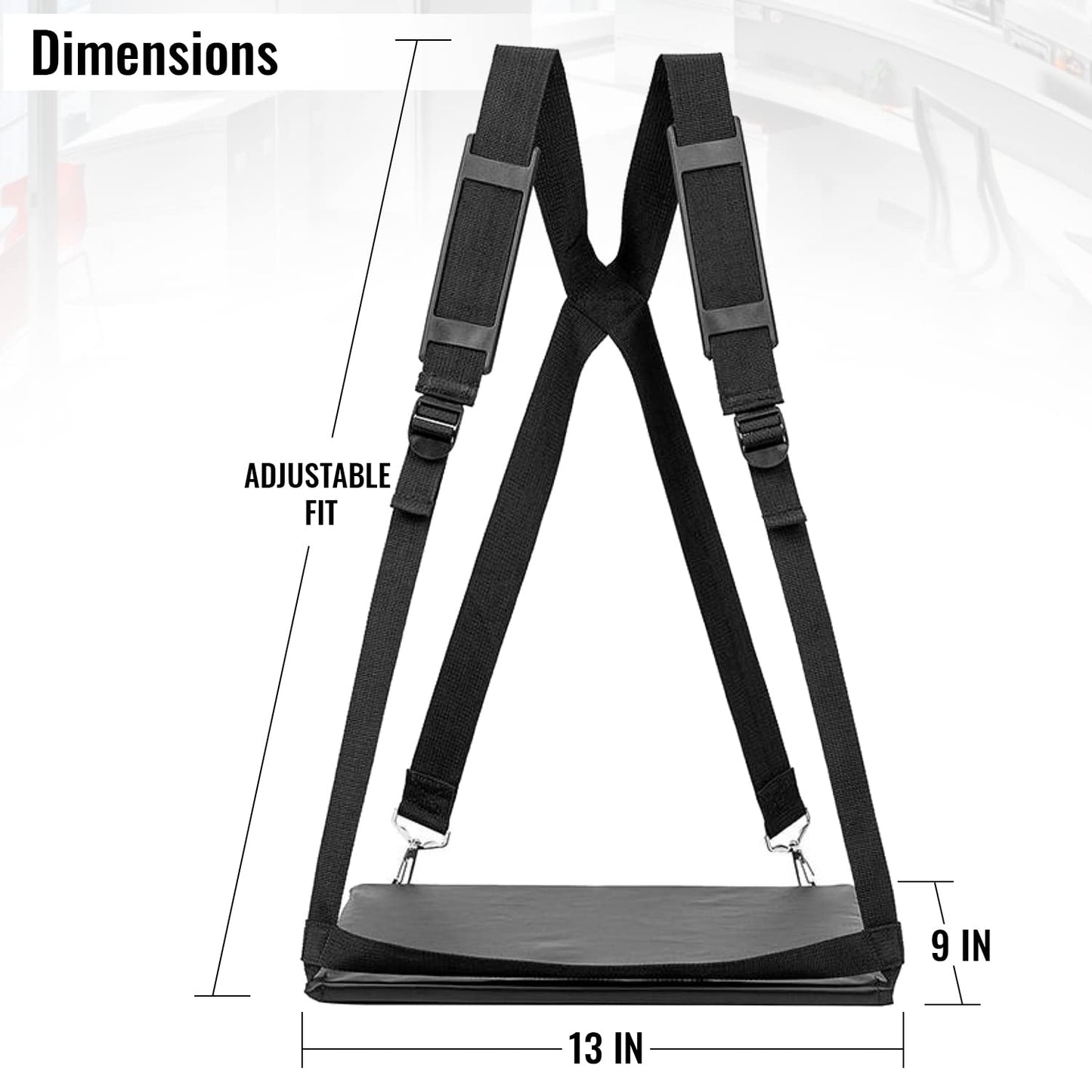 TopOffice Laptop Harness, Standing Laptop Harness, Mobile Walking Laptop Carrier, Adjustable Desk, Portable Laptop Stand, Hands Free Wearable Desk for Laptop (13") or Notebook