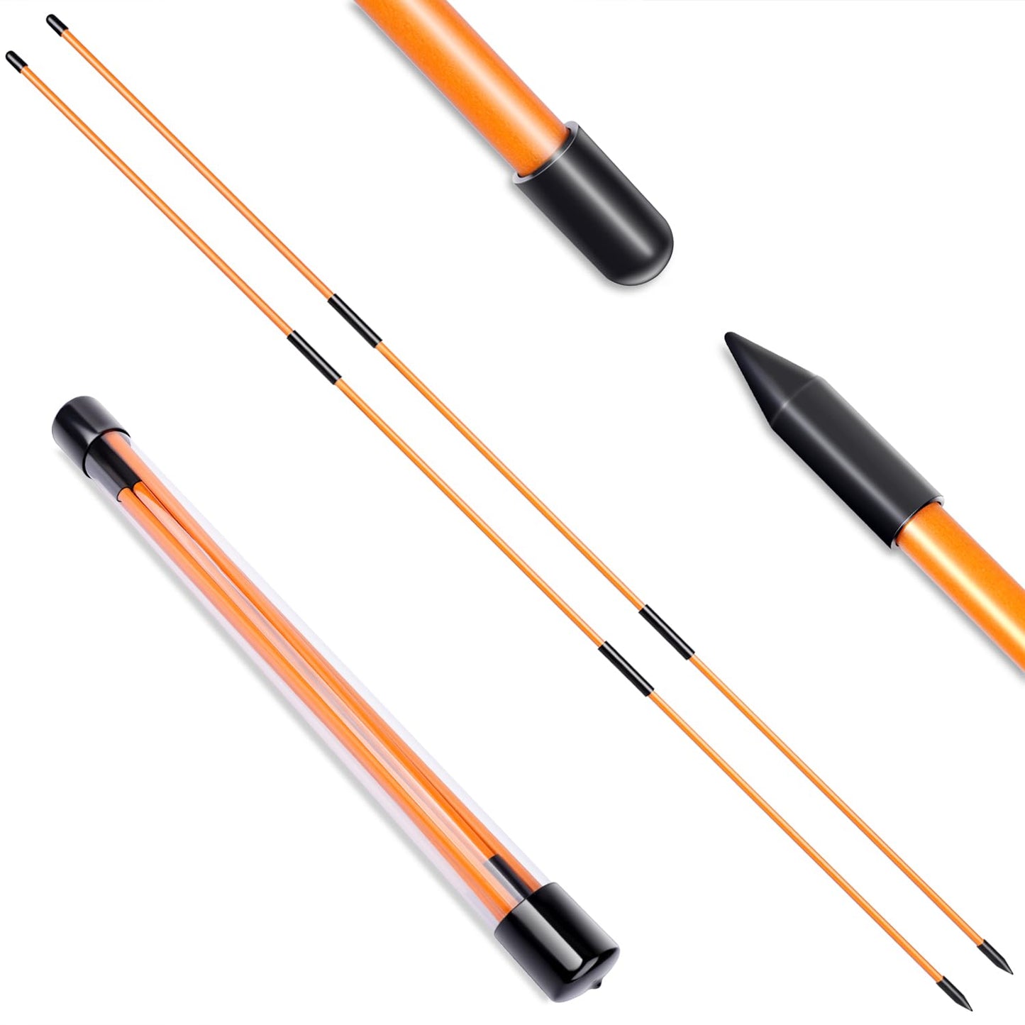 BIRDIEBLAST Professional Collapsible Golf Alignment Sticks, 48" Alignment Golf Stick Ideal for Aiming, Putting and Swing Practice (2)
