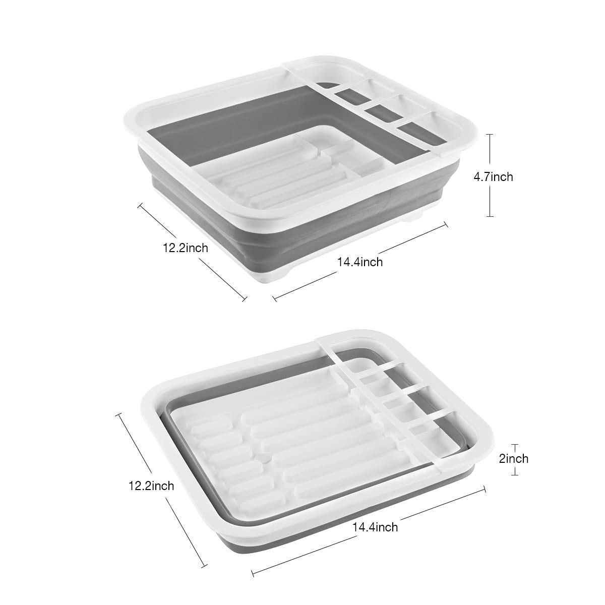 THANSTAR Collapsible Dish Drying Rack Portable Dinnerware Drainer Organizer for Kitchen RV Campers Travel Trailer Space Saving Kitchen Storage Tray