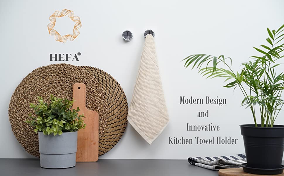 HEFA Towel Hooks, Towel Holder, Dish Towel Holder, Kitchen Organization, Kitchen Towel Hook, Kitchen Towel Holder, Hand Towel Holder, Kitchen Gadgets, Kitchen Essentials, Bathroom Accessories, 4 Pack