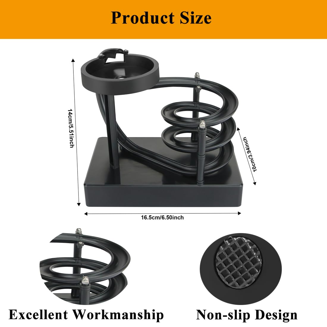 Kinetic Art Perpetual Motion Machine Desk Toy, Non-Stop Rolling Ball Funny Toys Stress Relief Cycle Device, Educational Science Newtons Physics Gadget Desktop Decor for Home and Office - Black