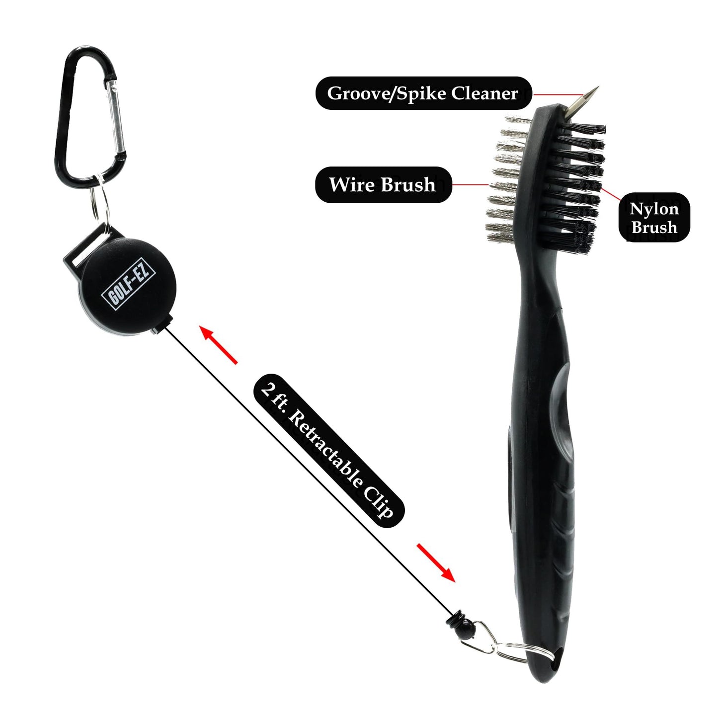 Golf-EZ Golf Essentials Kit | Must Have Golf Accessories - Golf Water Brush, Golf Towel, Golf Club Brush, Golf Ball Marker, Divot Repair Tool, Golf Ball & Golf Tee Holder, Golf Gifts for Men