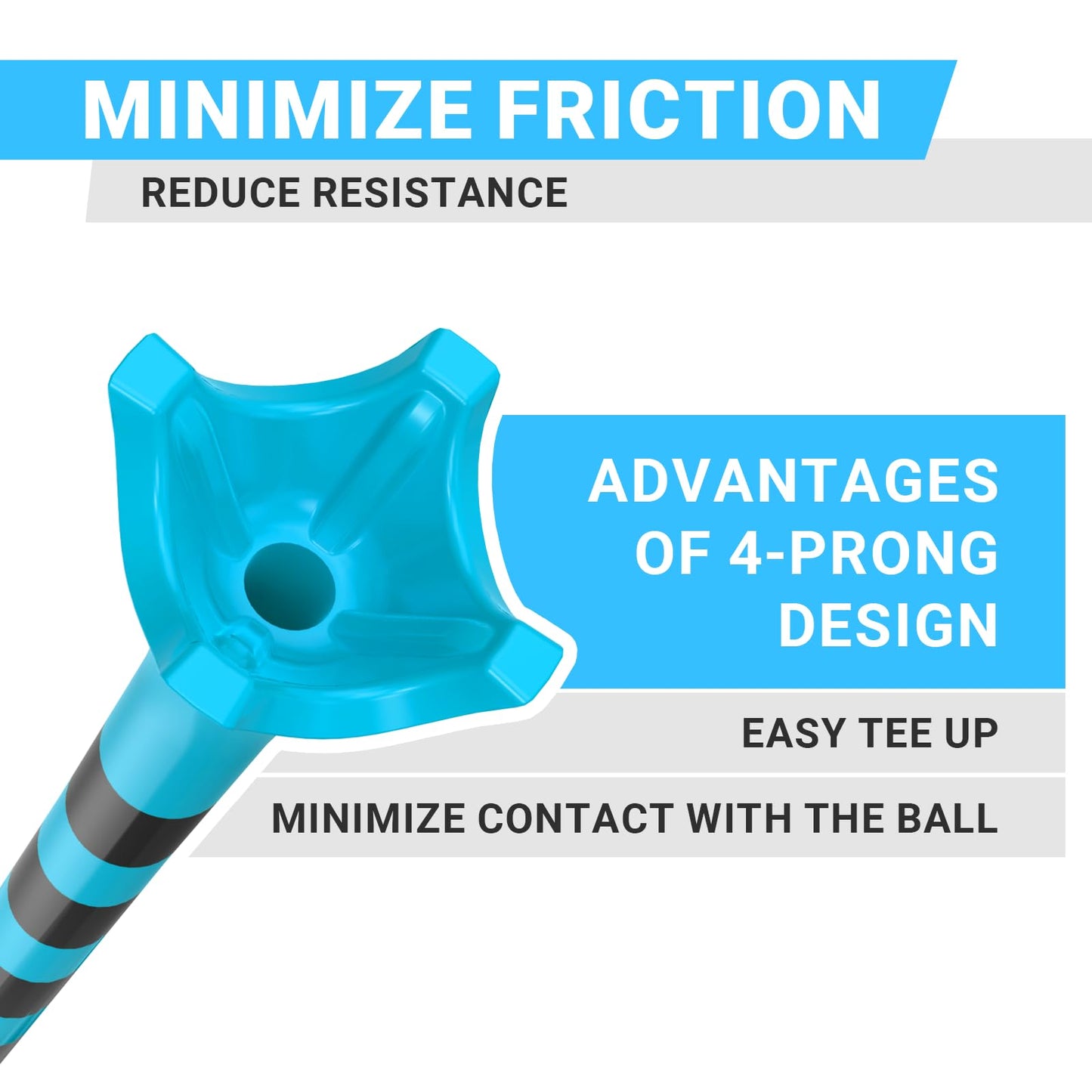 Full Choice100 Pack 3-1/4" Plastic Golf Tees, Enhanced Durability & Stability, Engineered to Minimize Friction and Side Spin(Blue)