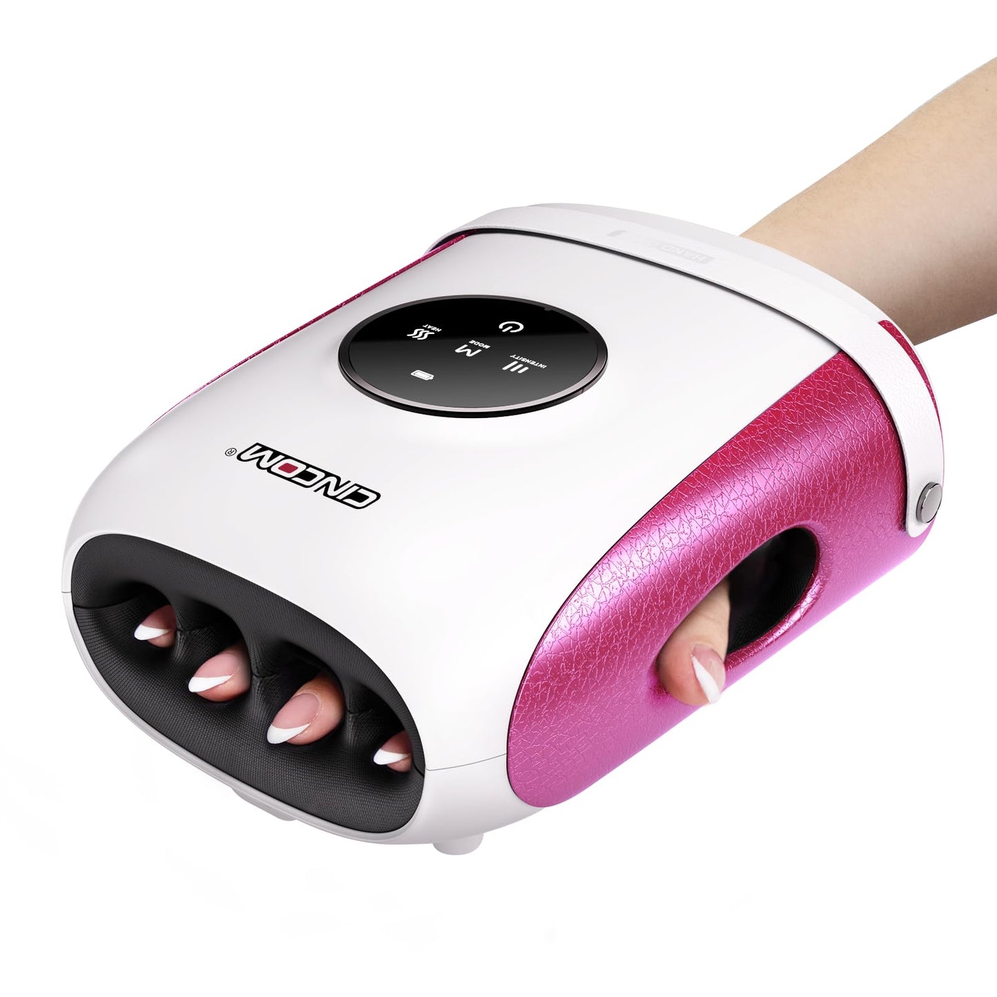 CINCOM Hand Massager with Heat and Compression, Finger and Palm Massage Machine for Pain Relief, Arthritis and Improved Circulation, Gifts for Women, Cordless and Rechargeable (White)