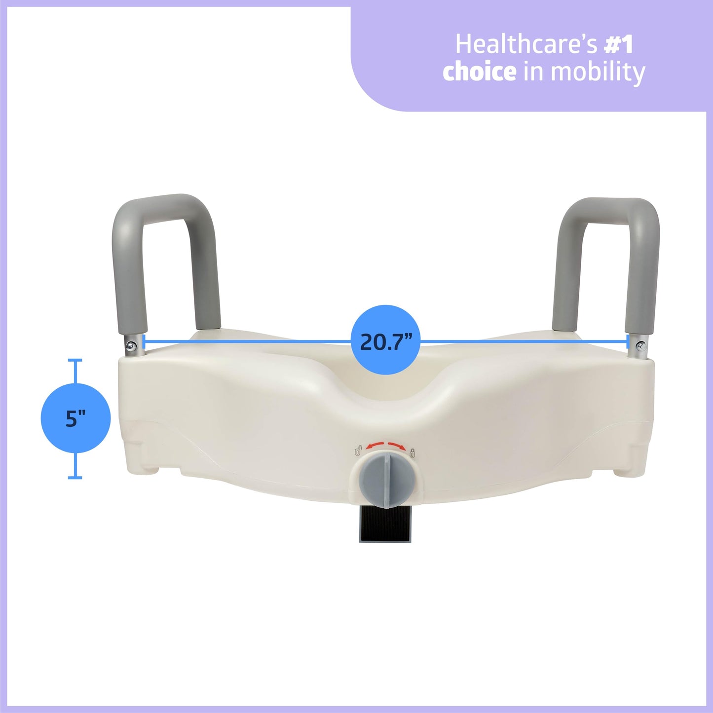 Medline Multi-Function Bathroom Kit for Caregivers, Seniors and Adults: Toilet Seat Riser and Attachable Toilet Light for Adults, Disabled- Enhanced Safety, 1 Ct.
