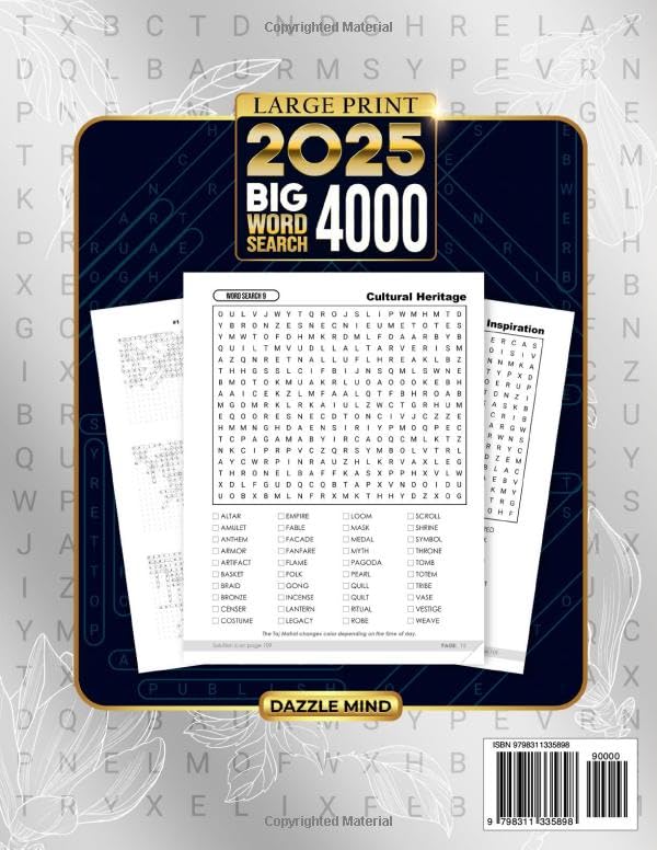 Word Search Books for Adults Large Print Puzzle: Big Word Find Puzzles for Adult & Seniors To Keep Mind Busy, Activity Games for Elderly Men Women Stress Relief, Relaxing (Fun Mindfulness Gift)