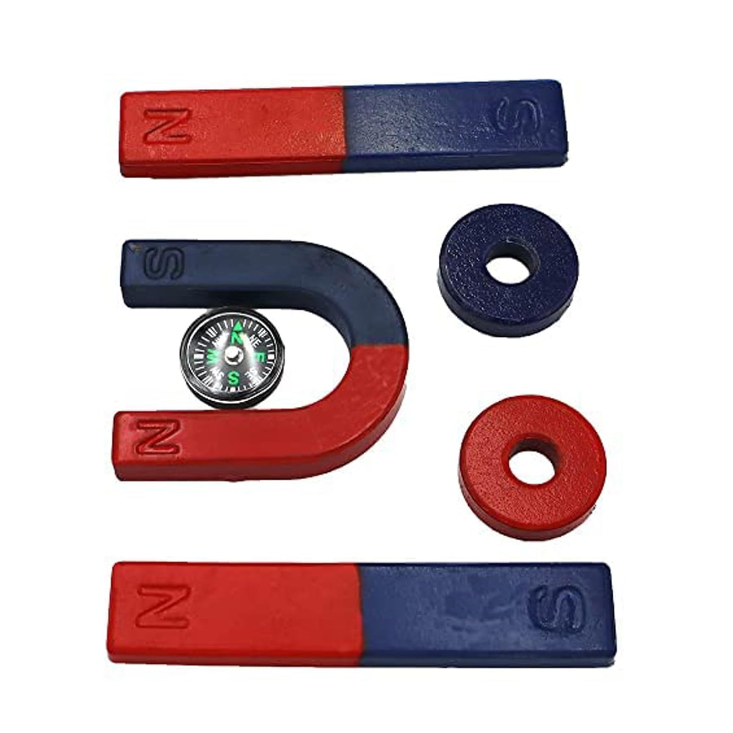 Physics Science Magnets Kit for Education Science Experiment Tools Icluding Bar/Ring/Horseshoe/Compass Magnets
