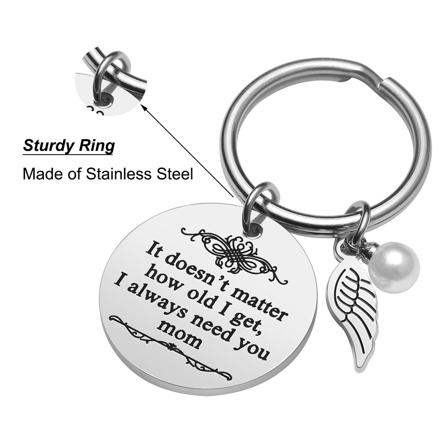 iJuqi Mother's Day Gifts from Daughter Son for Mom Birthday Valentine's Day Christmas Gifts Mom Keychain Mother Keyring