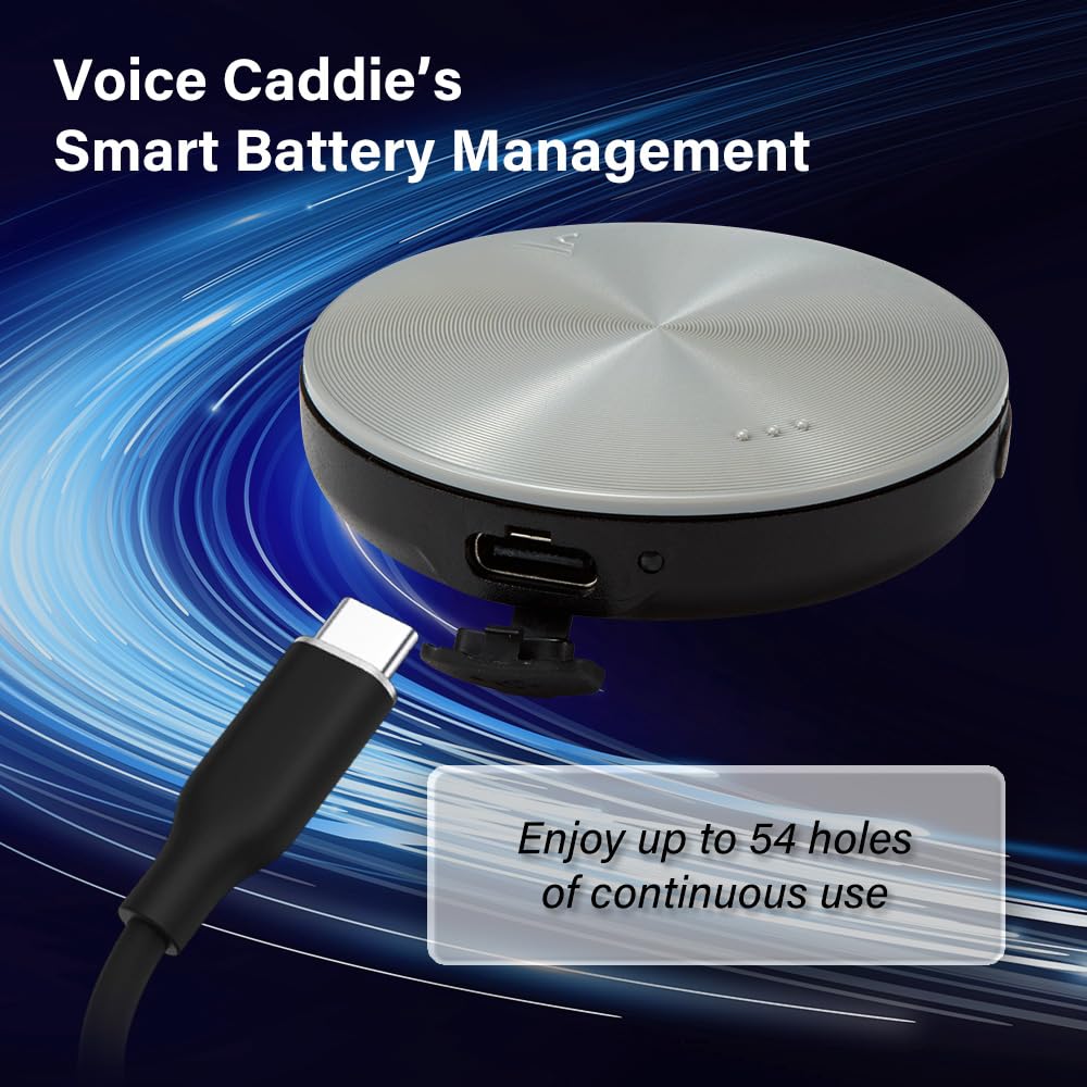 Voice Caddie VC4 Golf GPS Rangefinder | Voice Output of Distance Multiple Languages | Auto-Slope | Front, Middle, Back Active Green Info | Over 40,000 Courses Worldwide | 8 Hours Battery Life