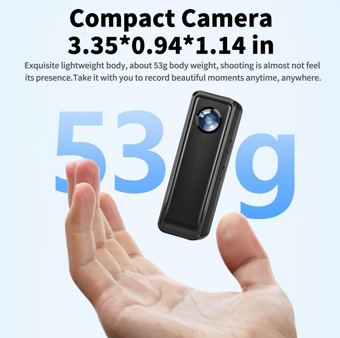 Body Cam, 4K HD Action Camera, Mini Body Camera with 64GB Memory Card, Portable Vlogging Camera with Magnetic Back Clip, Wearable Camcorder Daily Records Easy to Use for Traveling Cycling Home Office