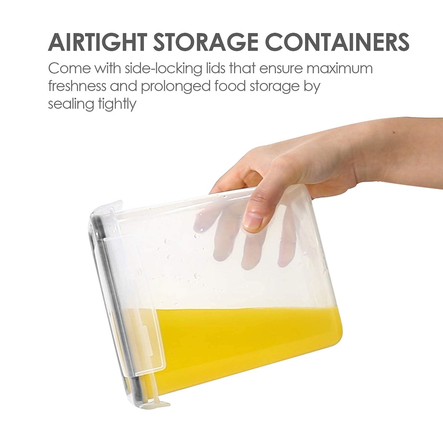 Airtight Food Storage Containers with Lids, Vtopmart 24 pcs Plastic Kitchen and Pantry Organization Canisters for Cereal, Dry Food, Flour and Sugar, BPA Free, Includes 24 Labels,Black