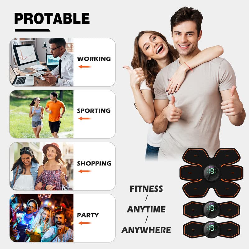cepignoly Joinpital ABS Stimulator Workout Equipment, Ab Machine USB Rechargeable Gear for Abdomen/Arm/Leg, Strength Training Equipment for Men and Women