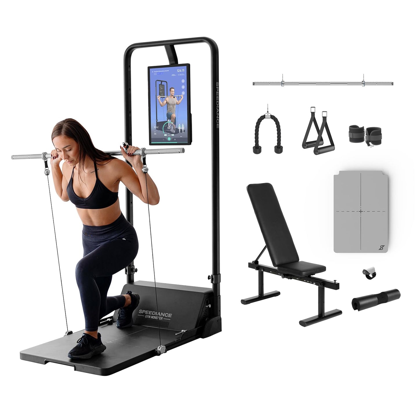 Speediance Home Gym Machine, Gym Monster Smart Home Gym System, Multifunctional Smith Machine, Full Body Strength Training Power Cage, All-in-one Cable Machine for Home Workout, Fitness Machine