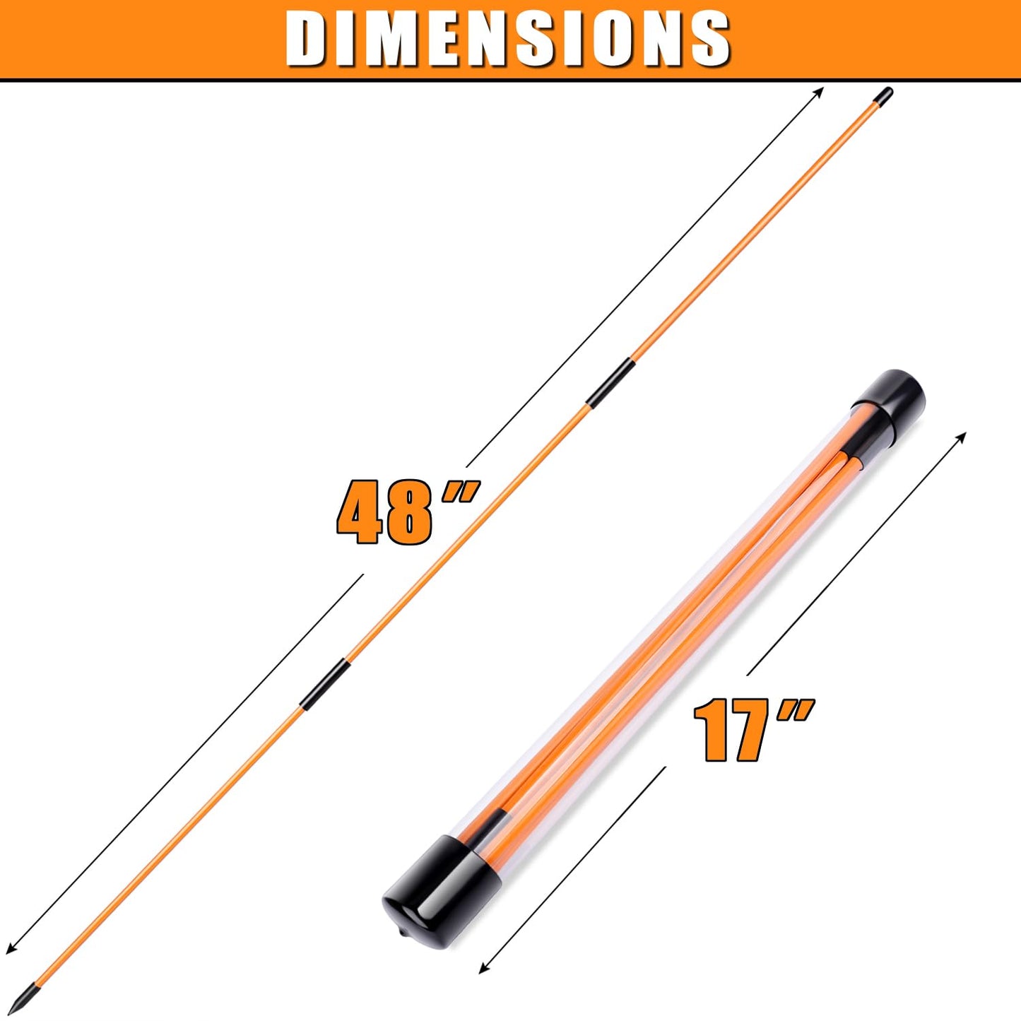 BIRDIEBLAST Professional Collapsible Golf Alignment Sticks, 48" Alignment Golf Stick Ideal for Aiming, Putting and Swing Practice (2)