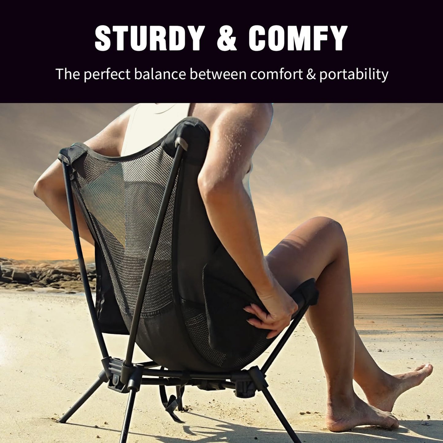 MOON LENCE Portable Camping Chair Backpacking Chair - The 4th Generation Ultralight Folding Chair - Compact, Lightweight Foldable Chairs for Hiking Mountaineering Beach