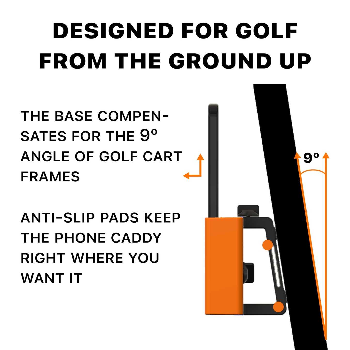 DESERT FOX GOLF - Phone Caddy - Black