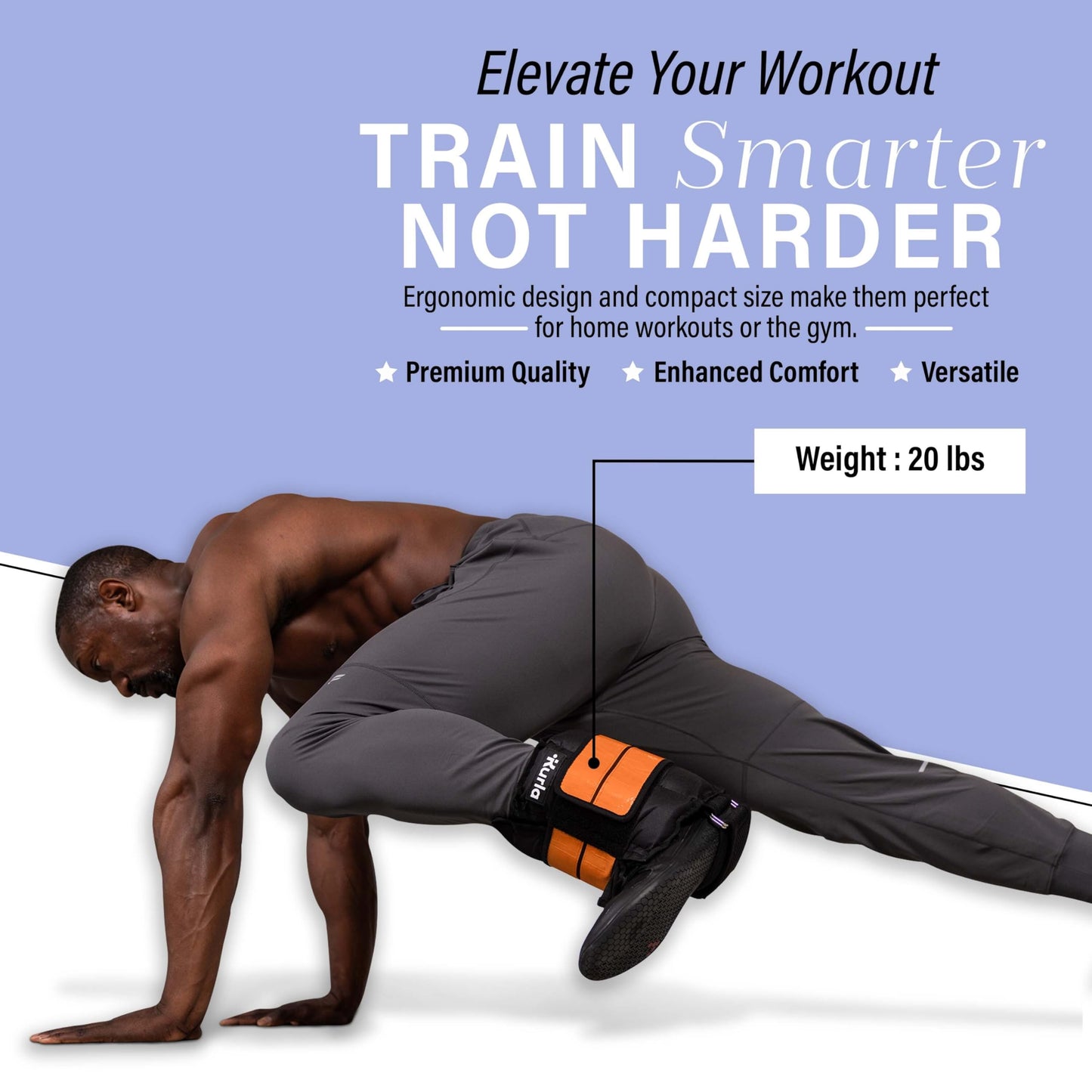 Kurla 20 lbs Ankle & Wrist Weight with Adjustable Strap | Breathable Fabric for Strength Training, Walking, Yoga & Rehab | Durable At-Home Workout Equipment for Men & Women | Orange