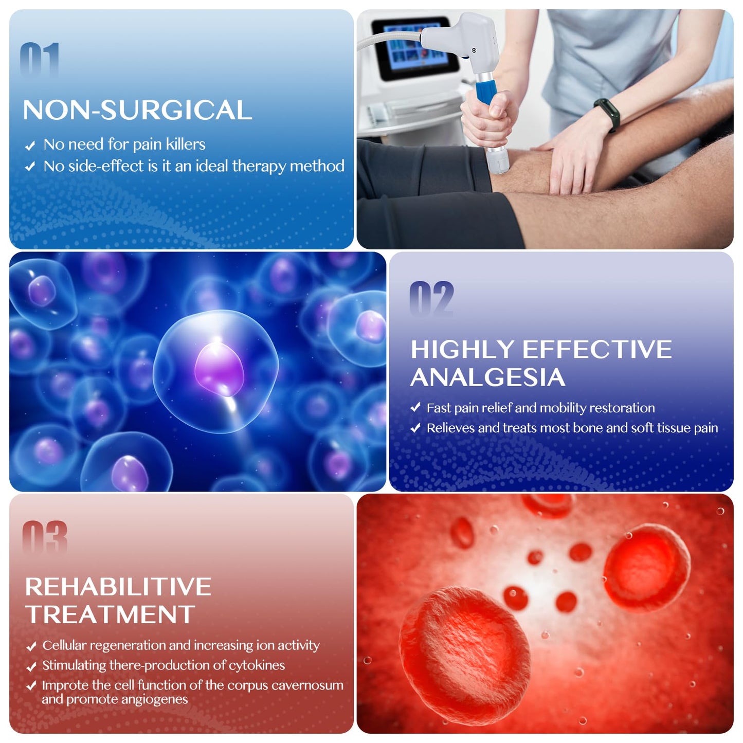 PUYGEH Shock Wave Therapy Machine for Joint Muscle Pain Relief Muscle and Bone Tissue 10 bar Pneumatic Therapy Machine Non-Invasive No Side Effects