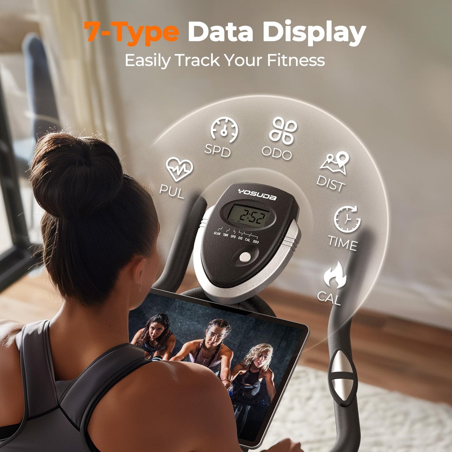 YOSUDA Indoor Cycling Bike - 2023 Version - Stationary Bike with Tablet Mount & Comfortable Seat Cushion