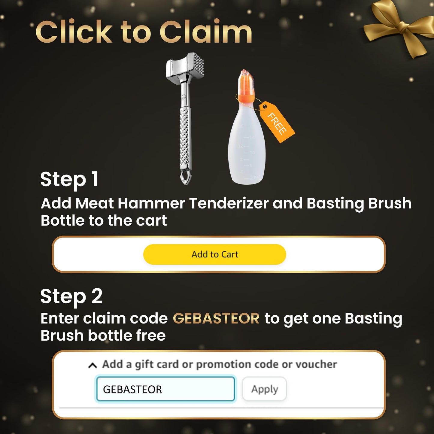 Meat Tenderizer Mallet Stainless Steel, Premium Meat Hammer Tenderizer, Kitchen Mallet for Chicken, Conch, Veal Cutlets & Beef, Steak Pounder Flattener, Non-Slip Grip with 5 years Warranty