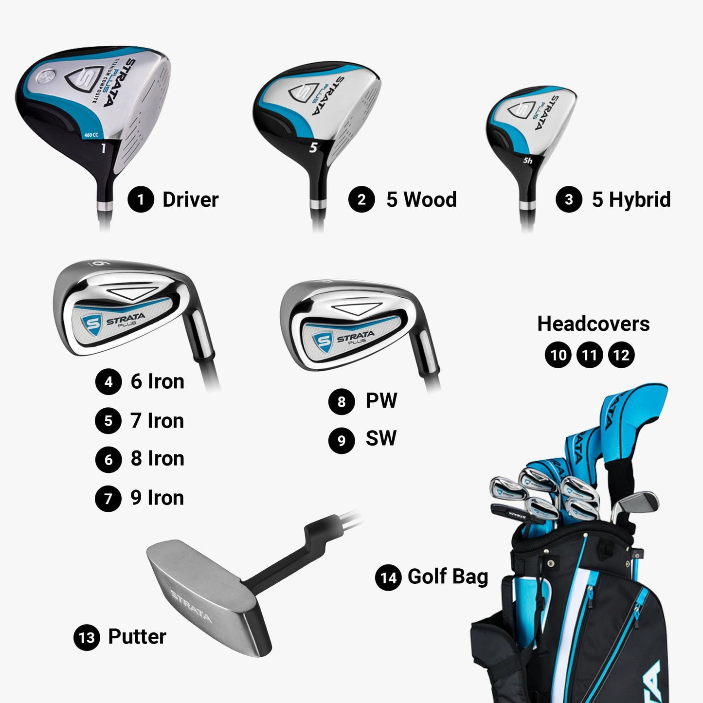 Callaway Women's Strata Plus Complete Golf Set (14-Piece, Right Hand, Teal)