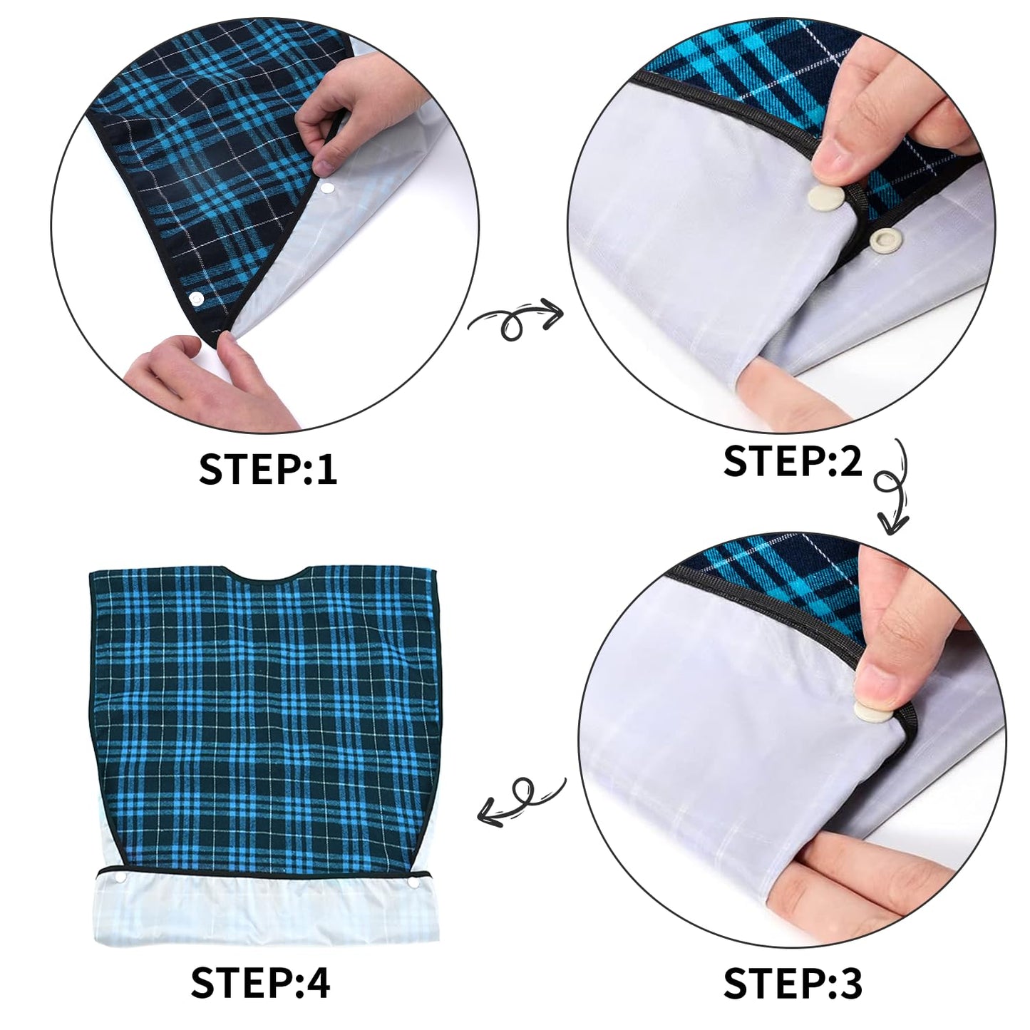 XKDOUS 2pcs Adult Bibs For Men Washable, Reusable Waterproof Large Bibs For Adult, Clothing Protector With Crumb Catcher,Bibs For Eating, Feeding Adult Bibs For Women Elderly Men Senior Citizens Gifts
