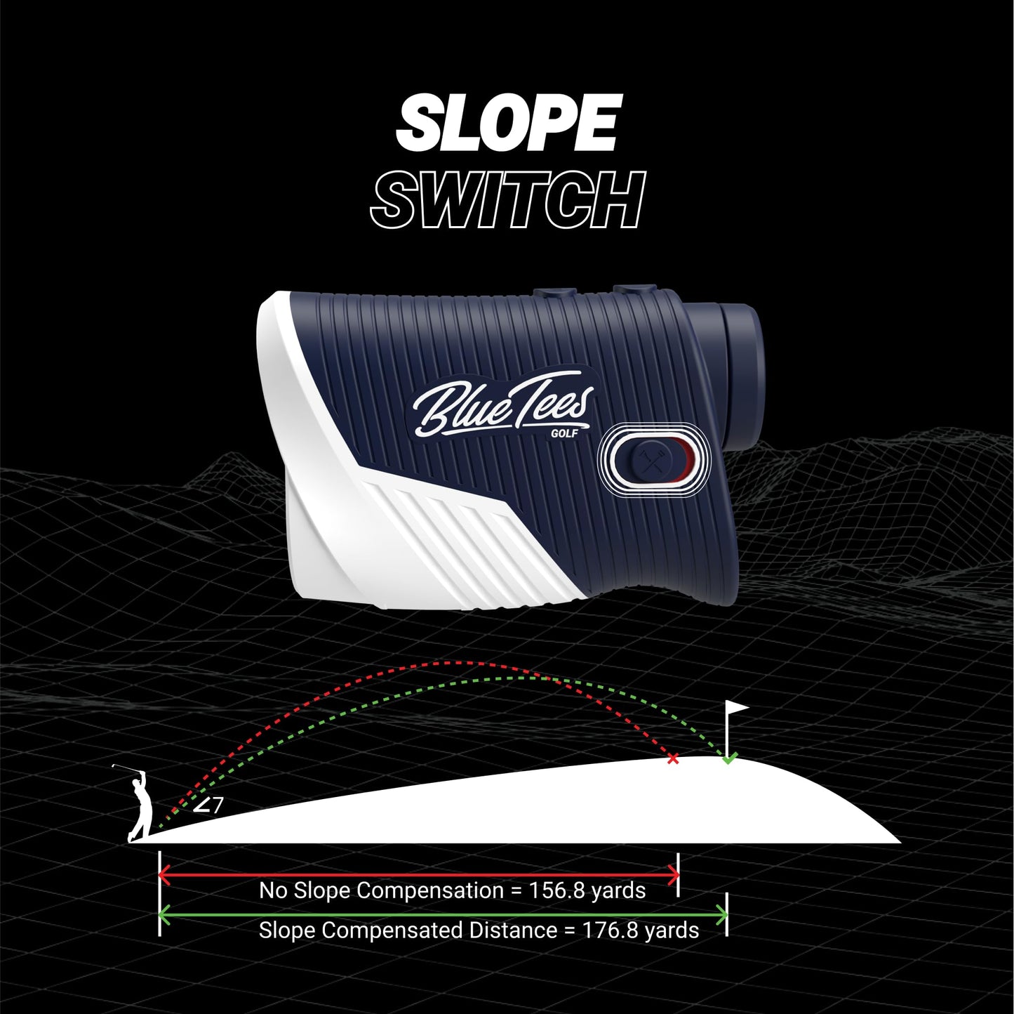 Blue Tees Golf Series 2 Pro Plus Golf Rangefinder with Slope Switch - 800 Yards Range Finder, 6X Magnification Laser Rangefinder, Advanced Flag Pole Locking with Pulse Vibration