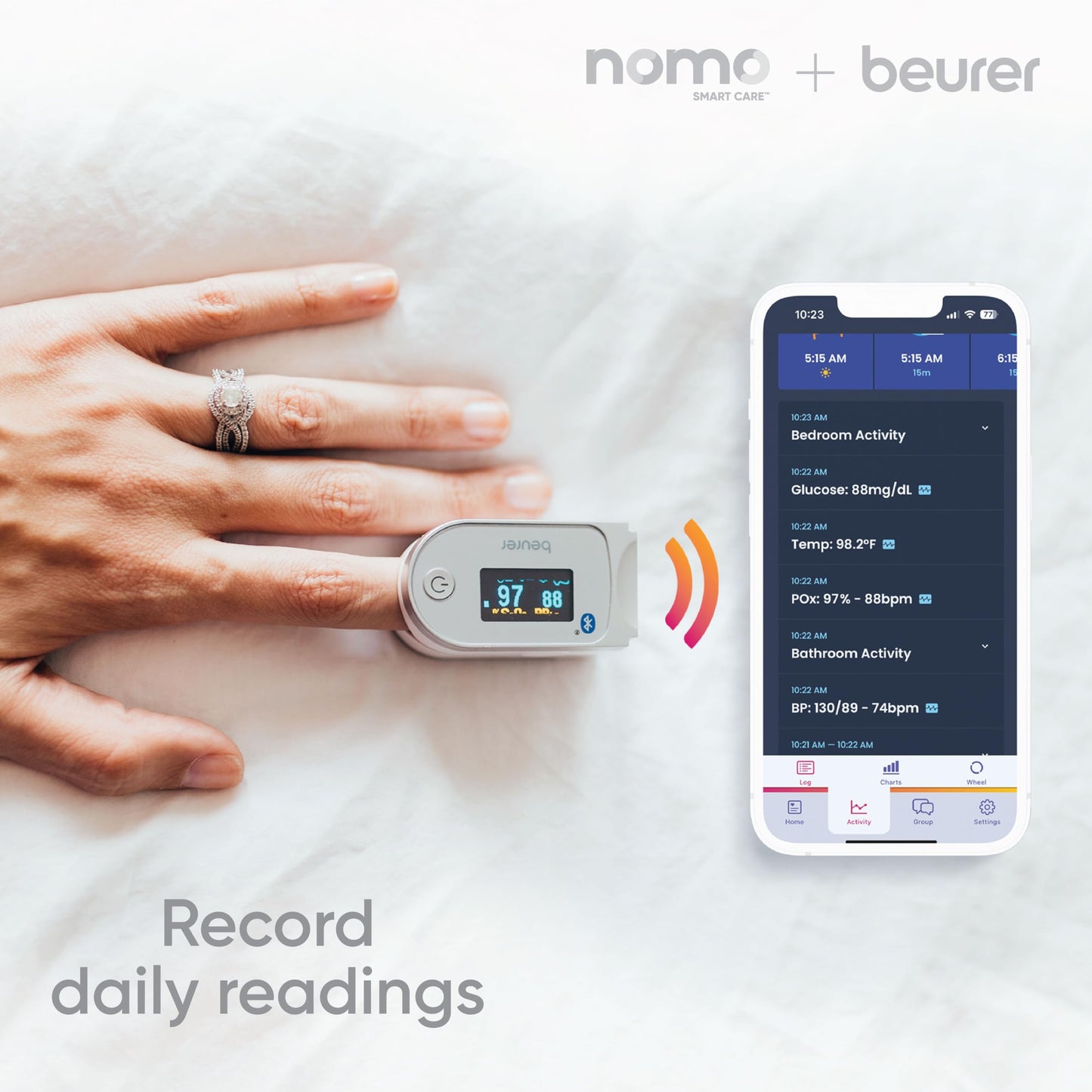 Nomo Smart Care Remote Home Medical Alert System, Custom Alerts w/App Activity Log, Fall Detection for Seniors w/Call Button, 24/7 Fast Emergency Contact, WiFi Connected, Elderly Health Device