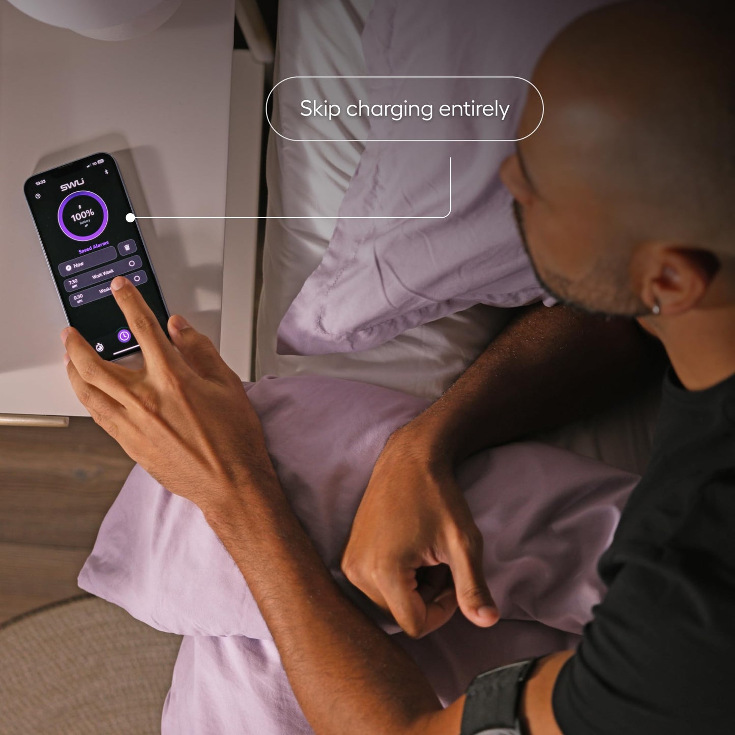 SilentWakeUp Wearable Silent Alarm Clock | Gradual Vibrating Wake-Up for Heavy Sleepers, Couples, and Students | Vibrating Alarm | Comfortable Mesh Armband | Wake Up On Time Without Disturbing Others