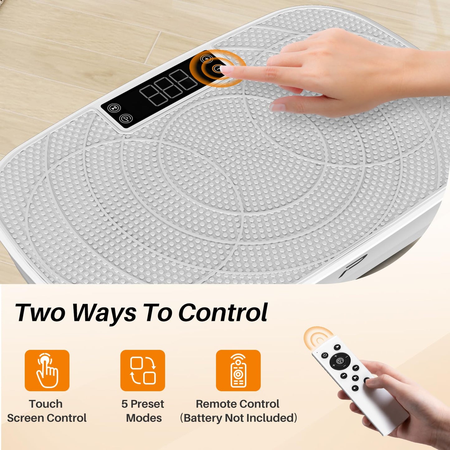 Vibration Plate Exercise Machine for Lymphatic Drainage - 400LBS Capacity Whole Body Vibration Platform with 99 Speeds & Bluetooth Music, Home Gym Equipment for Weight Loss & Fitness
