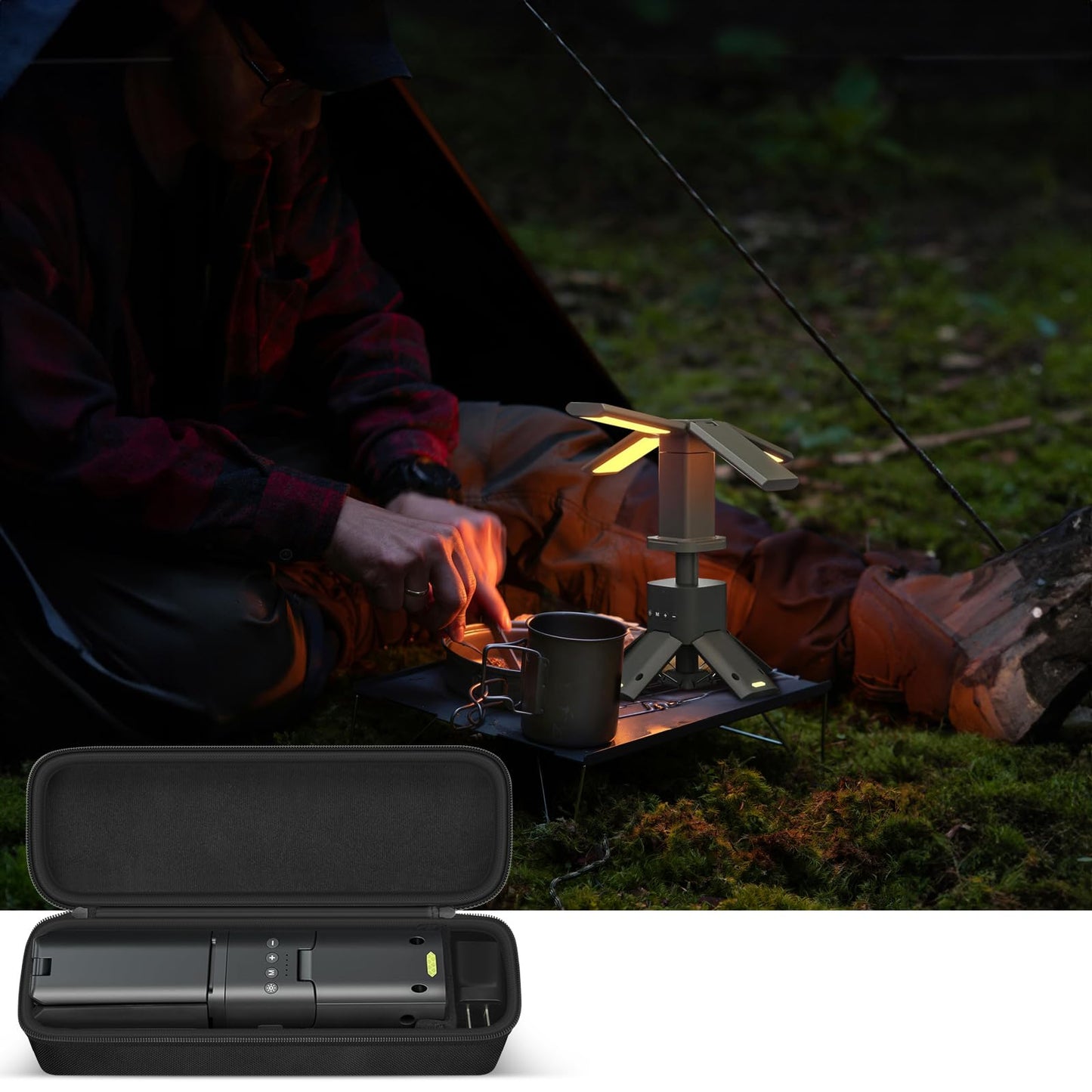 BooBowl Case Compatible with Clemas/ for BougeRV/ for SakerPlus Telescopic Rechargeable Camping Lights, Electric Outdoor Lamp Magnetic Lanterns Storage Holder Bag- Box Only