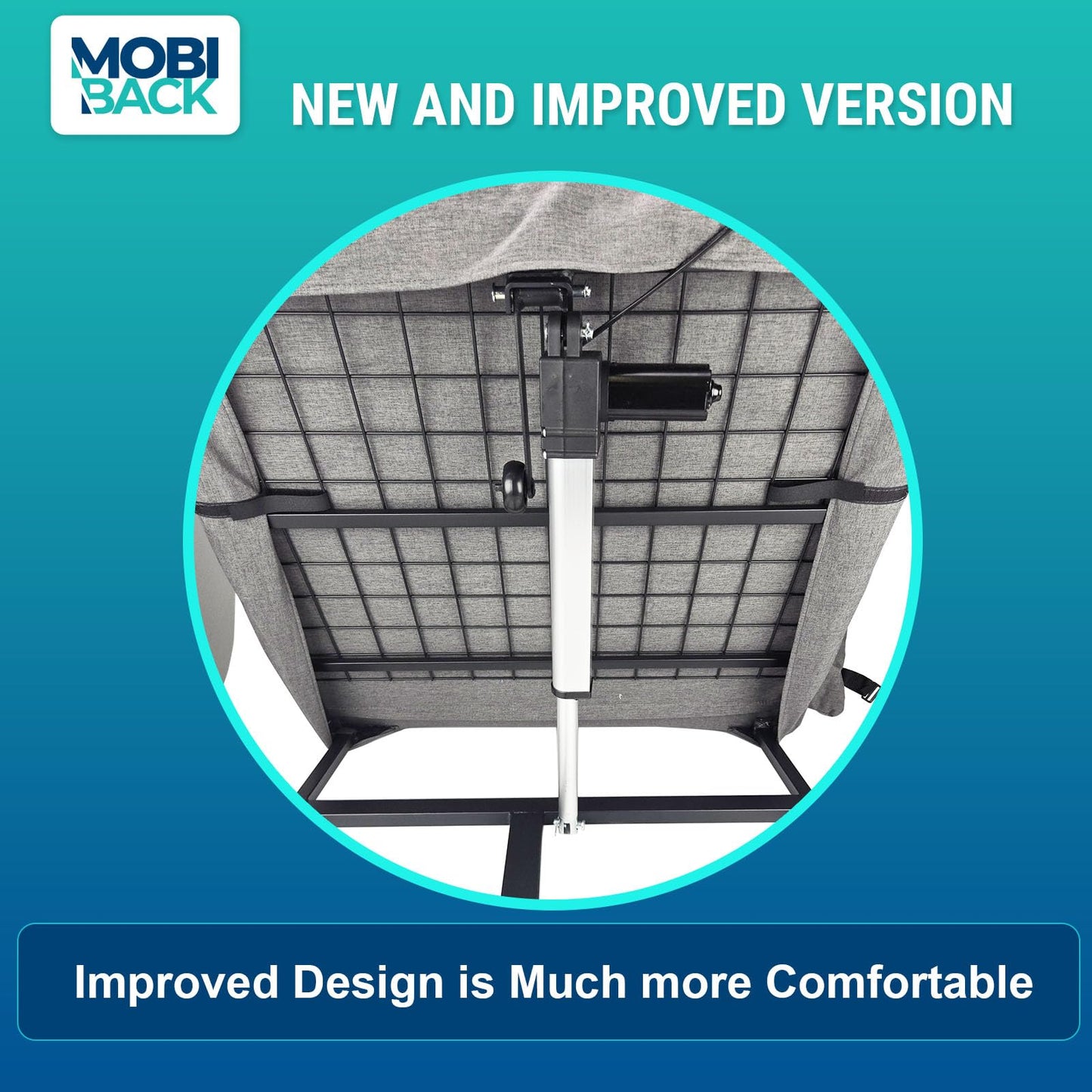 Electric Lifting Backrest for Bed by Mobi-Back, Medical Back Pillow with Electric Pump System, Electric Lifting Bed Backrest, Used by Pregnant Women, Elderly for Sit-Up In Bed - Gen 2.