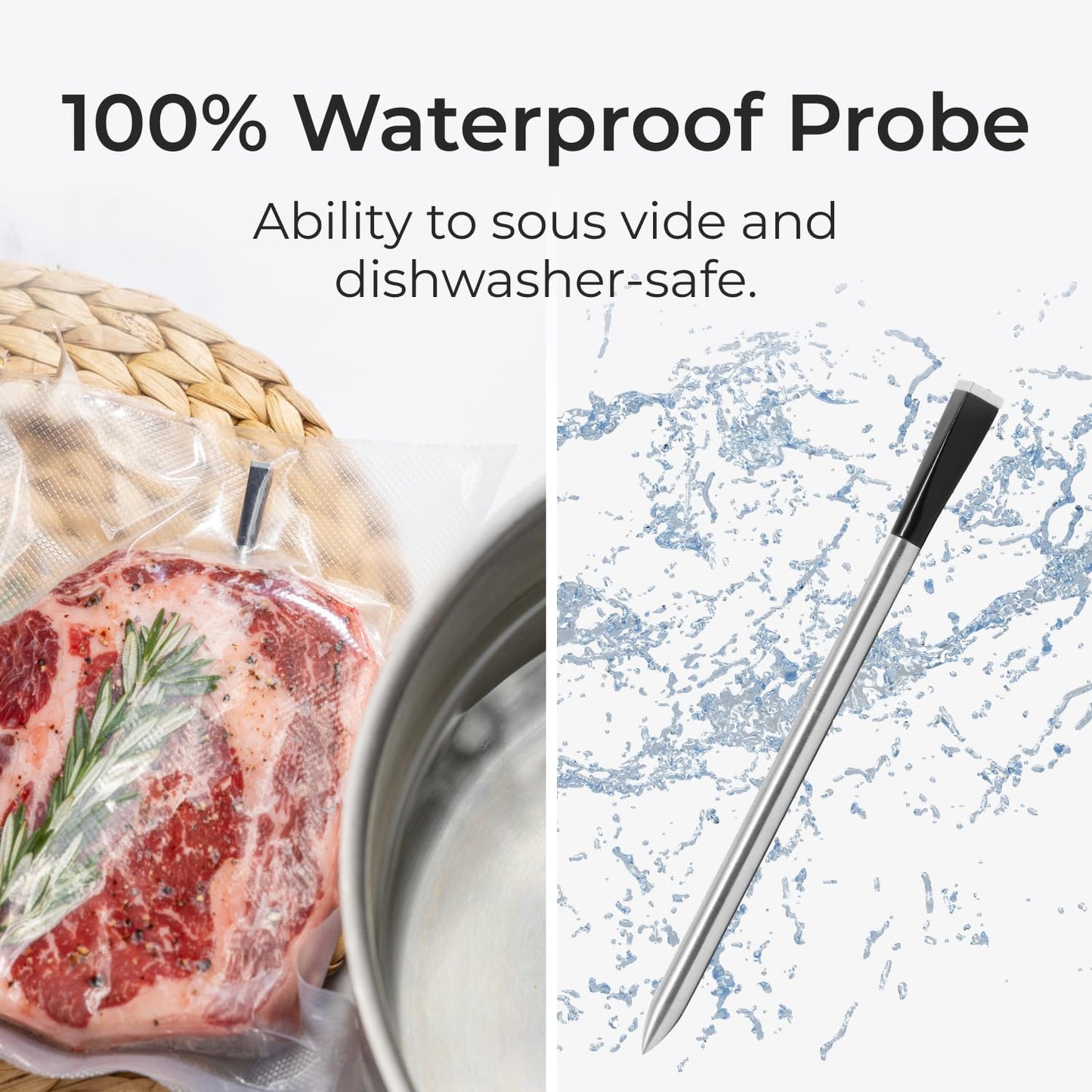 MEATER SE: Smart Bluetooth Meat Thermometer | Long-Range Wireless Probe for Oven, Grilling, Smoking, BBQ & Air Fryer | Dual Sensors & Guided Cook System | Black Charger