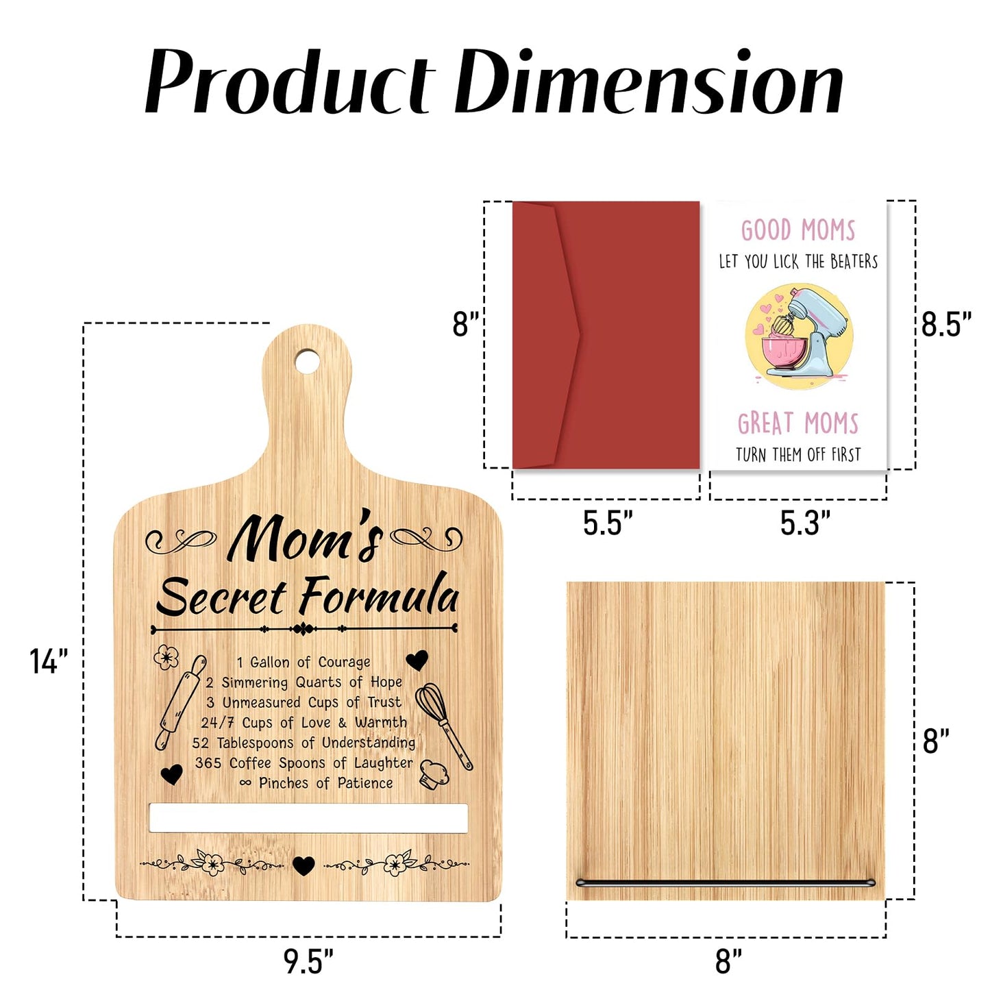 Mothers Day Gifts for Mom, Mom Gifts from Daughters, Mother's Day Gifts Ideas, Mom Birthday Gifts, Mothers Day Kitchen Gadgets, Cookbook Stand for Kitchen Counter, Recipe Cook Book Holder (with Card)