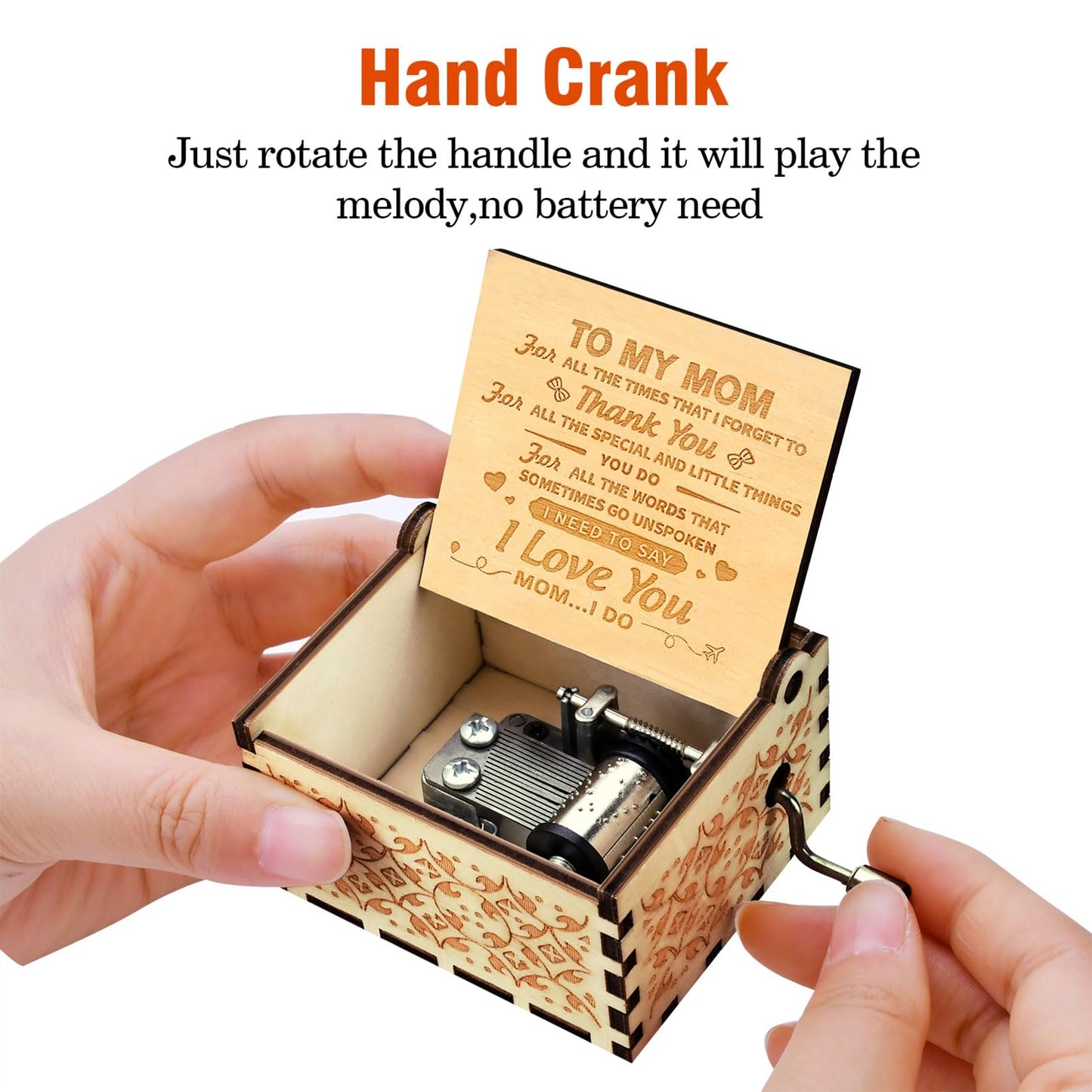 Likeny Mothers Day for Mom Gifts from Daughter Son Gifts for Mom from Daughter Mom Gift for Mothers Day Birthday Best Mama Mother Gift Hand Crank Music Box